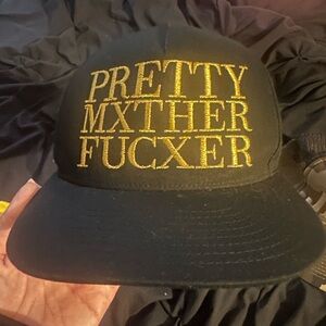 Black Cap with Gold Embroidery